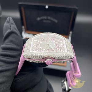 Franck Muller V32 Pink Custom Full Diamond